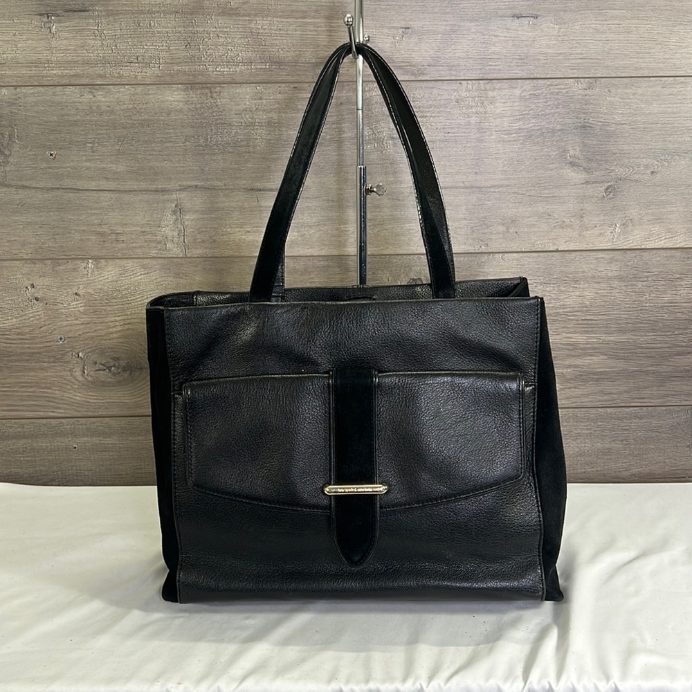 Kate Spade Black Leather Tote with Side Suede